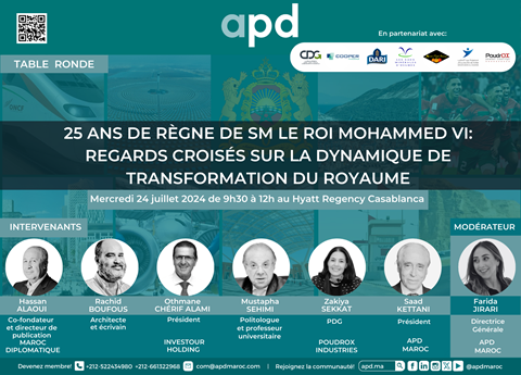 Affiche APD — 25 ans de règne de SM le Roi Mohammed VI : regards croisés sur la dynamique de transformation du Royaume