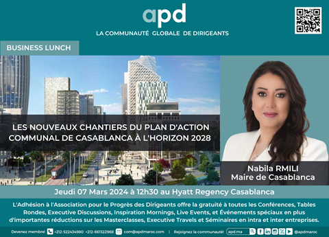 Affiche APD — Les nouveaux chantiers du plan d’action communal de Casablanca à l’horizon 2028