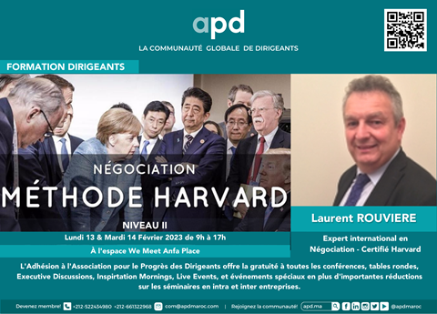 Affiche APD — Négociation — méthode Harvard — niveau II