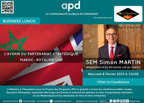 Affiche APD — L’avenir du partenariat stratégique Maroc-Royaume Uni
