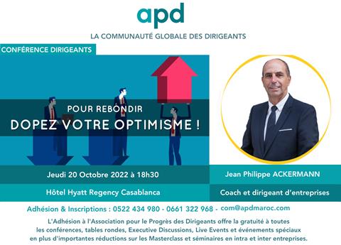 Affiche APD — Pour rebondir, dopez votre optimisme !