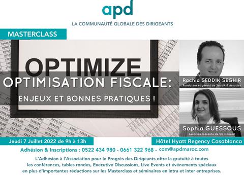 Affiche APD — Optimisation fiscale : enjeux et bonnes pratiques !