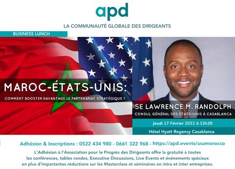 Affiche APD — Maroc-États-Unis : comment booster davantage le partenariat stratégique ?