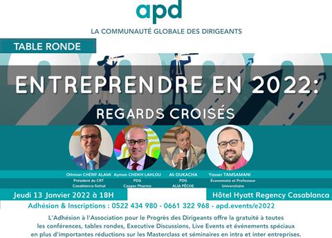 Affiche APD — Entreprendre en 2022 : regards croisés