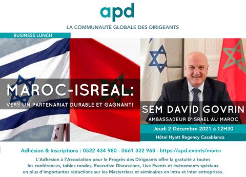 Affiche APD — Maroc-Israël : vers un partenariat durable et gagnant !