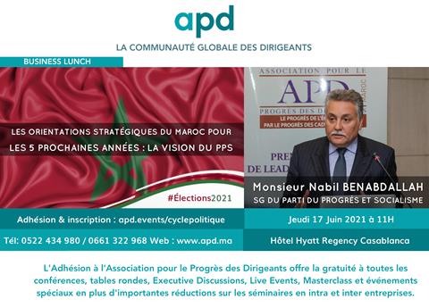 Affiche APD — Les orientations stratégiques du Maroc pour les 5 prochaines années : la vision du PPS