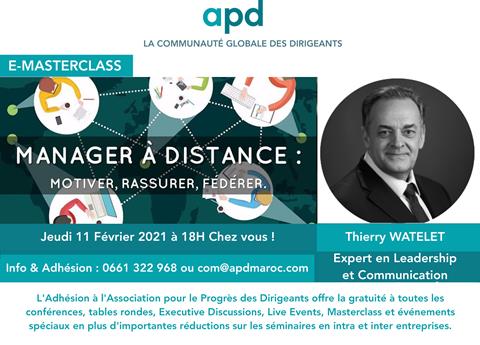 Affiche APD — Manager à distance : motiver, rassurer, fédérer