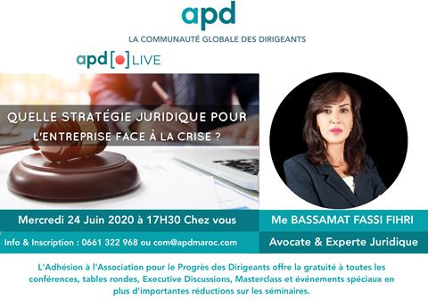 Affiche APD — Quelle stratégie juridique pour l’entreprise face à la crise ?