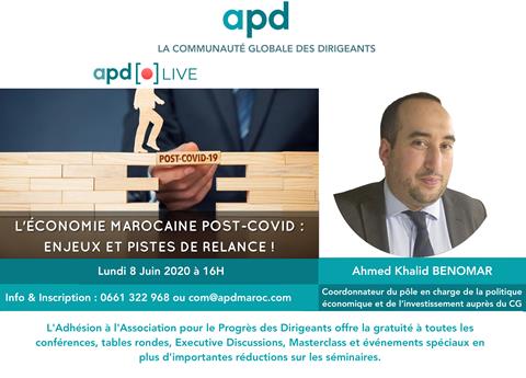 Affiche APD — L’économie marocaine post-Covid : enjeux et pistes de relance !