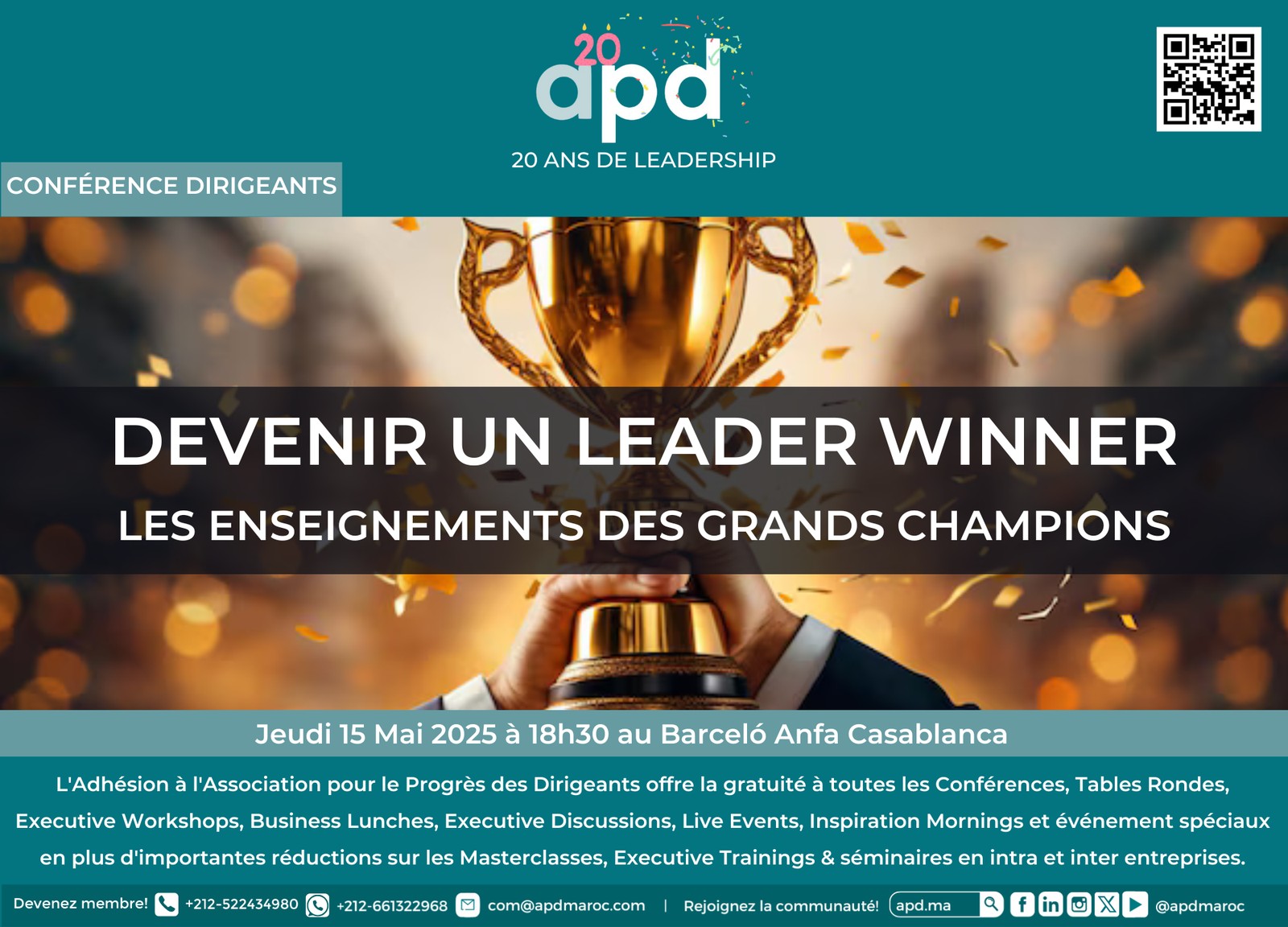 Devenir un leader winner : les enseignements des grands champions — annonce officielle APD du 2025-05-15