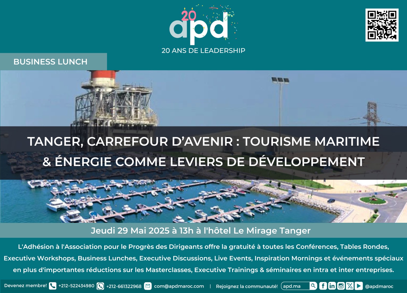 Port, tourisme et énergie : les leviers de développement de la région de Tanger — annonce officielle APD du 2025-05-29