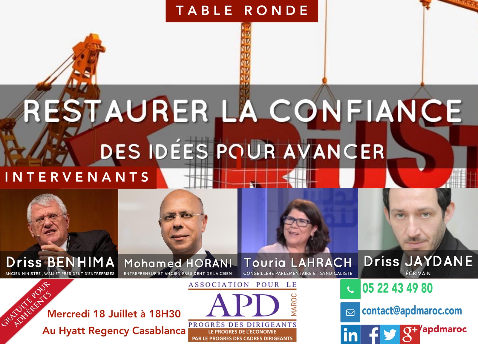 Restaurer la confiance : des idées pour avancer — annonce officielle APD