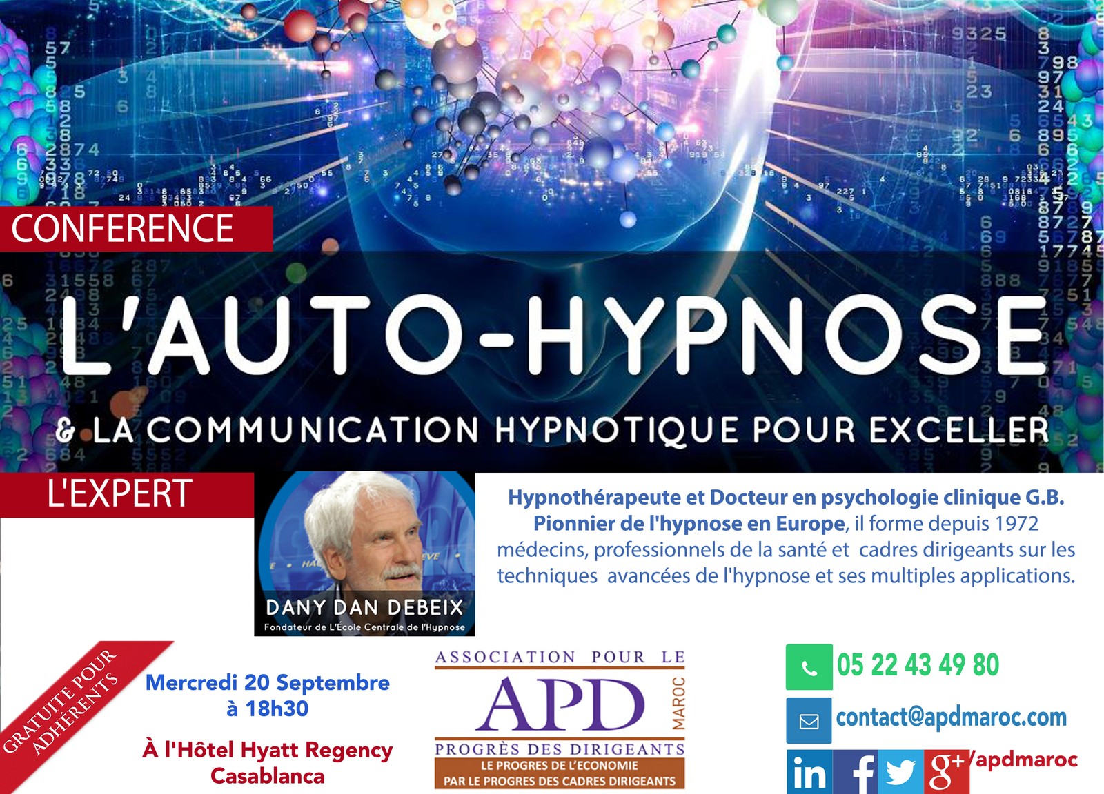 Auto-hypnose et communication pour exceller — annonce officielle APD