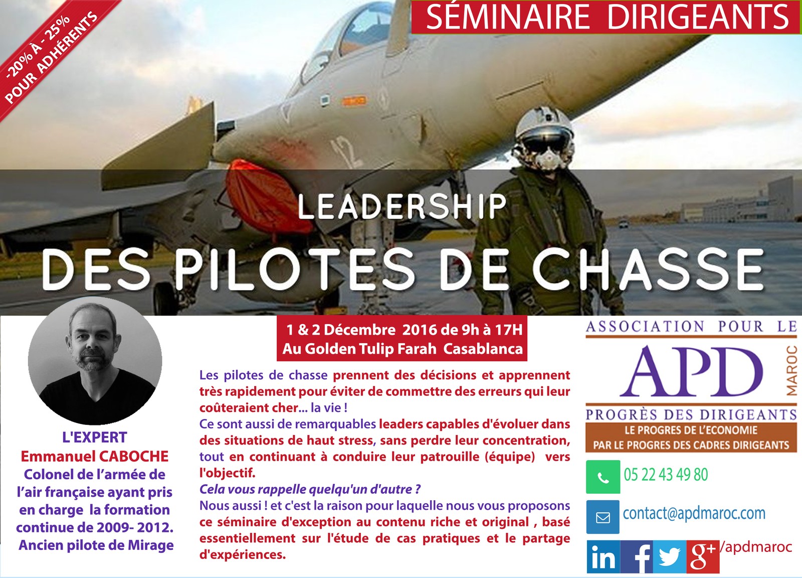 Leadership des pilotes de chasse — annonce officielle APD