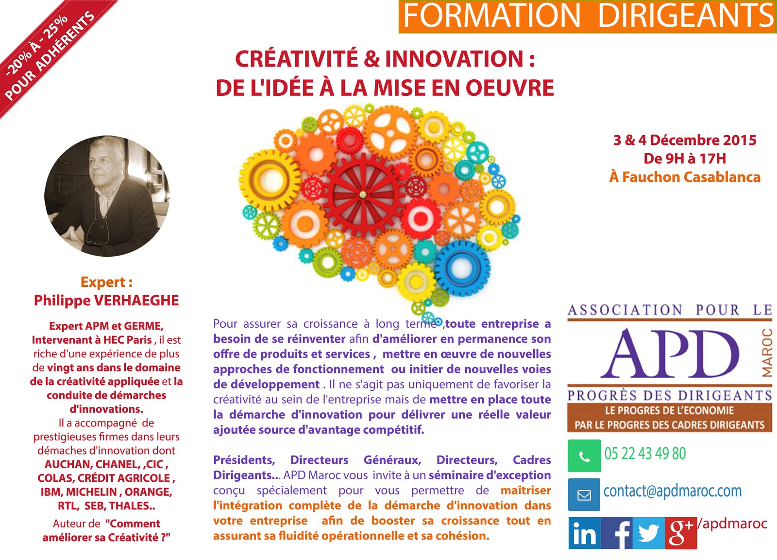 Créativité et innovation : de l’idéation à la concrétisation — annonce officielle APD