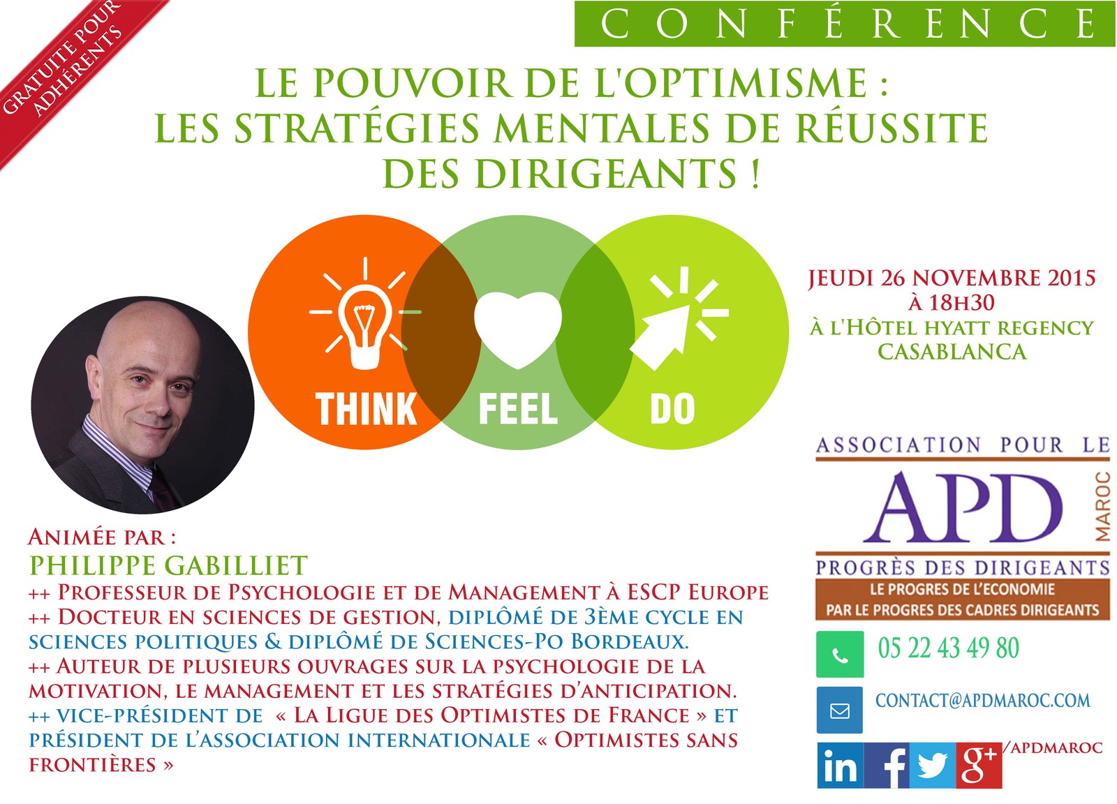Le pouvoir de l’optimisme : les stratégies mentales de réussite des dirigeants — annonce officielle APD