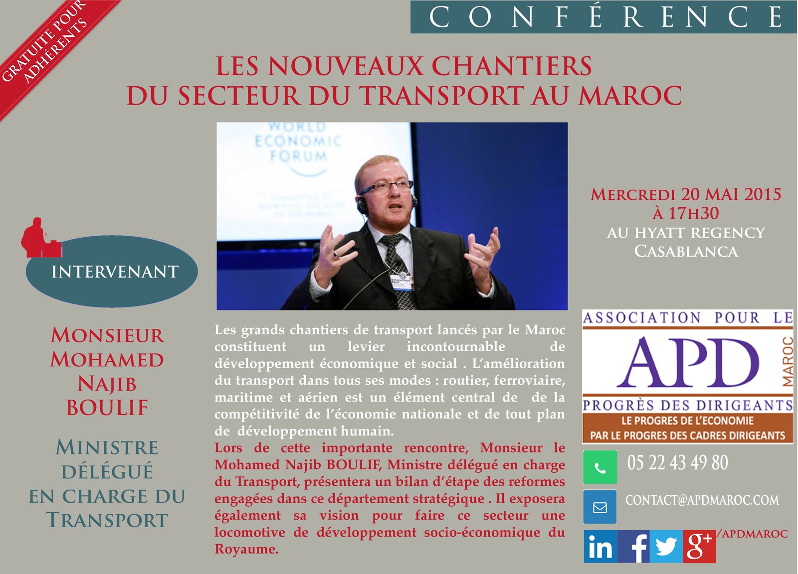 Les nouveaux chantiers du secteur du transport au Maroc — annonce officielle APD