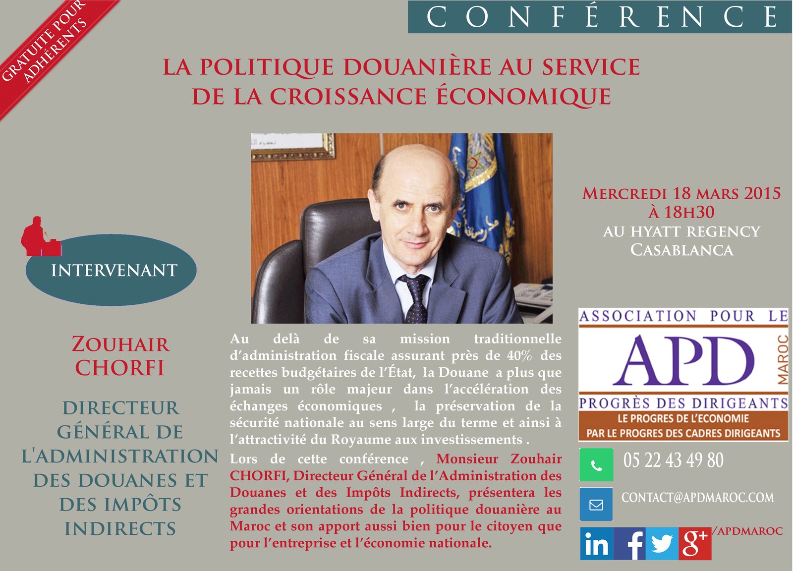 La politique douanière au service de la croissance économique — annonce officielle APD
