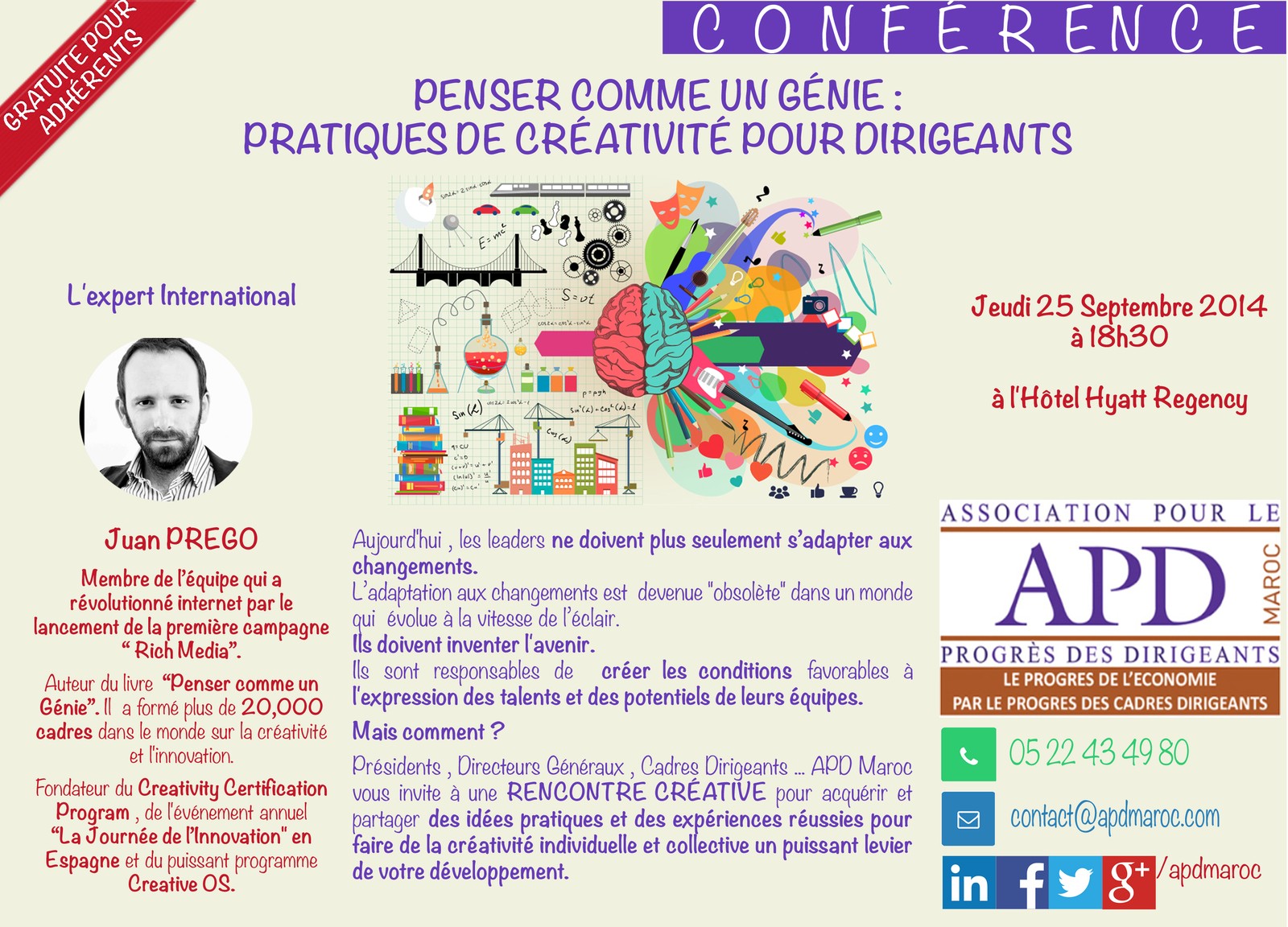 Penser comme un génie : pratiques de créativité pour dirigeants — annonce officielle APD