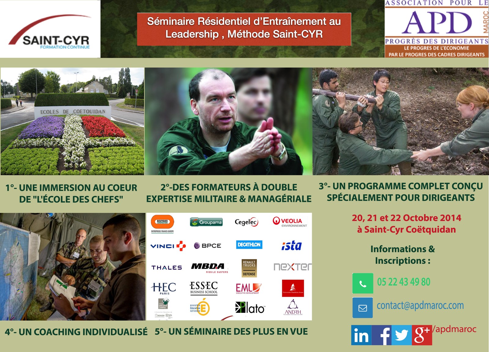 Entraînement au leadership à l’école militaire de Saint-Cyr — annonce officielle APD