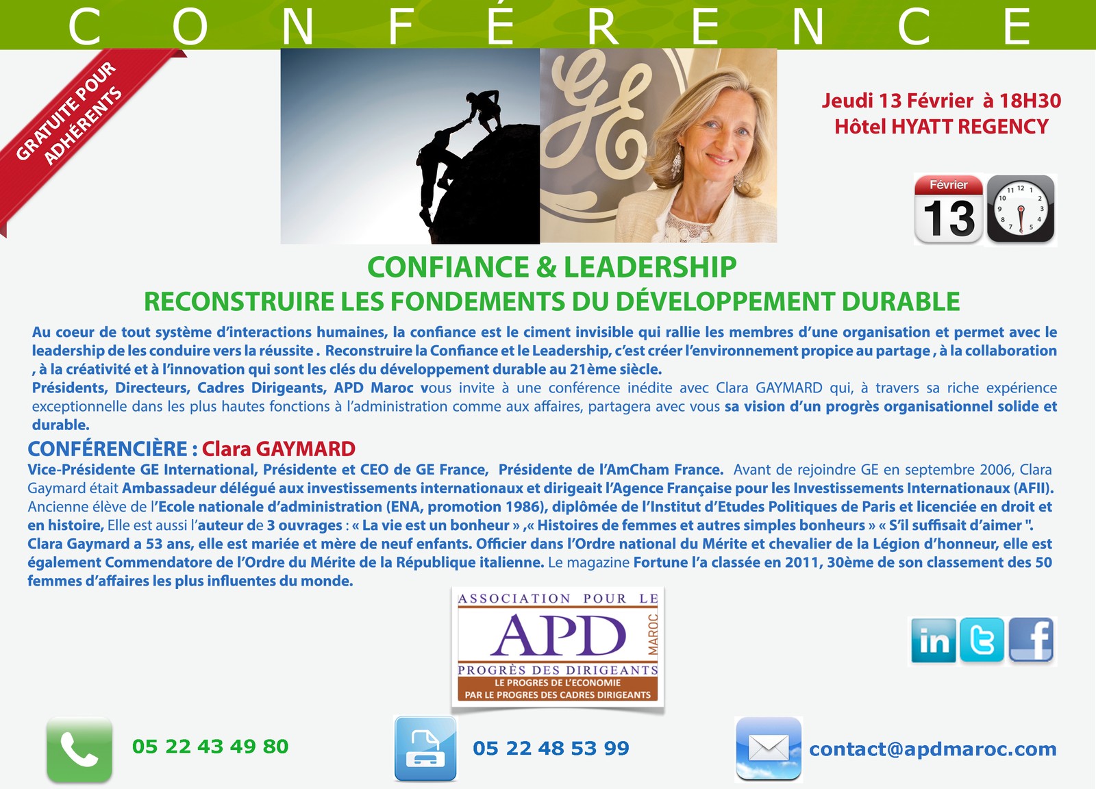 Confiance et leadership — annonce officielle APD