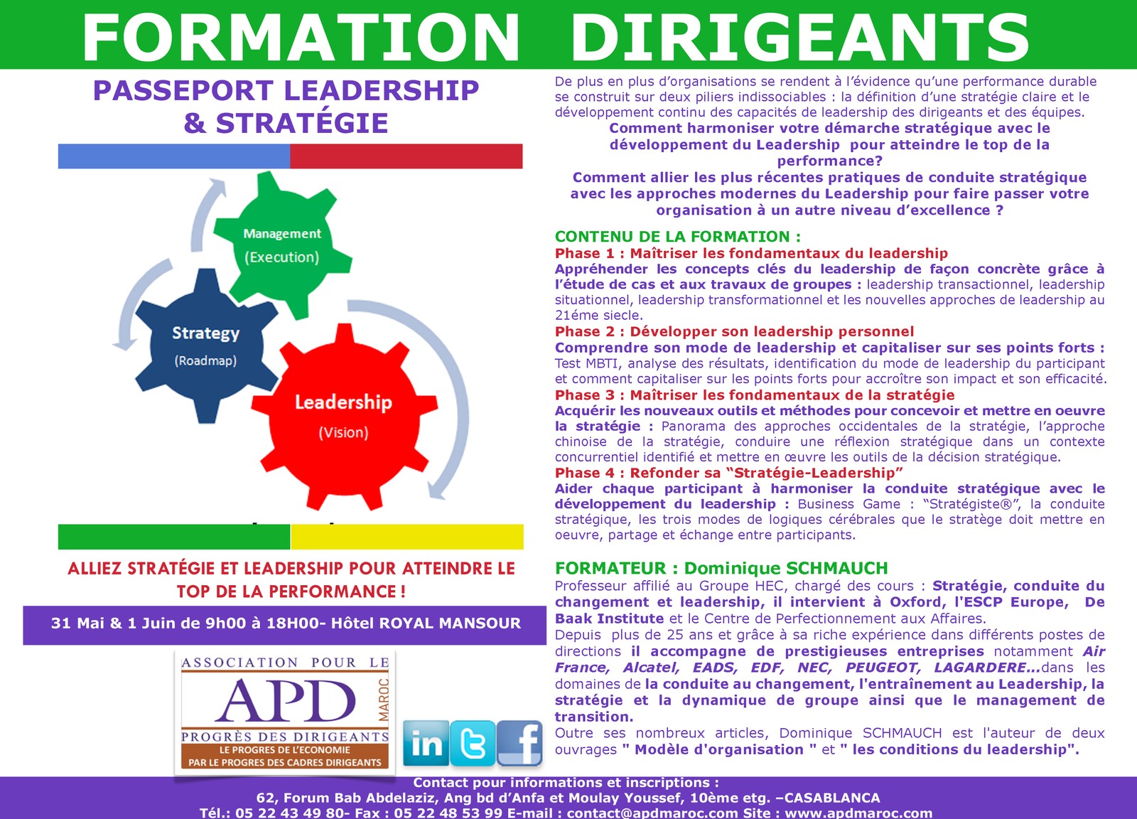 Passeport leadership et stratégie — annonce officielle APD de 2012