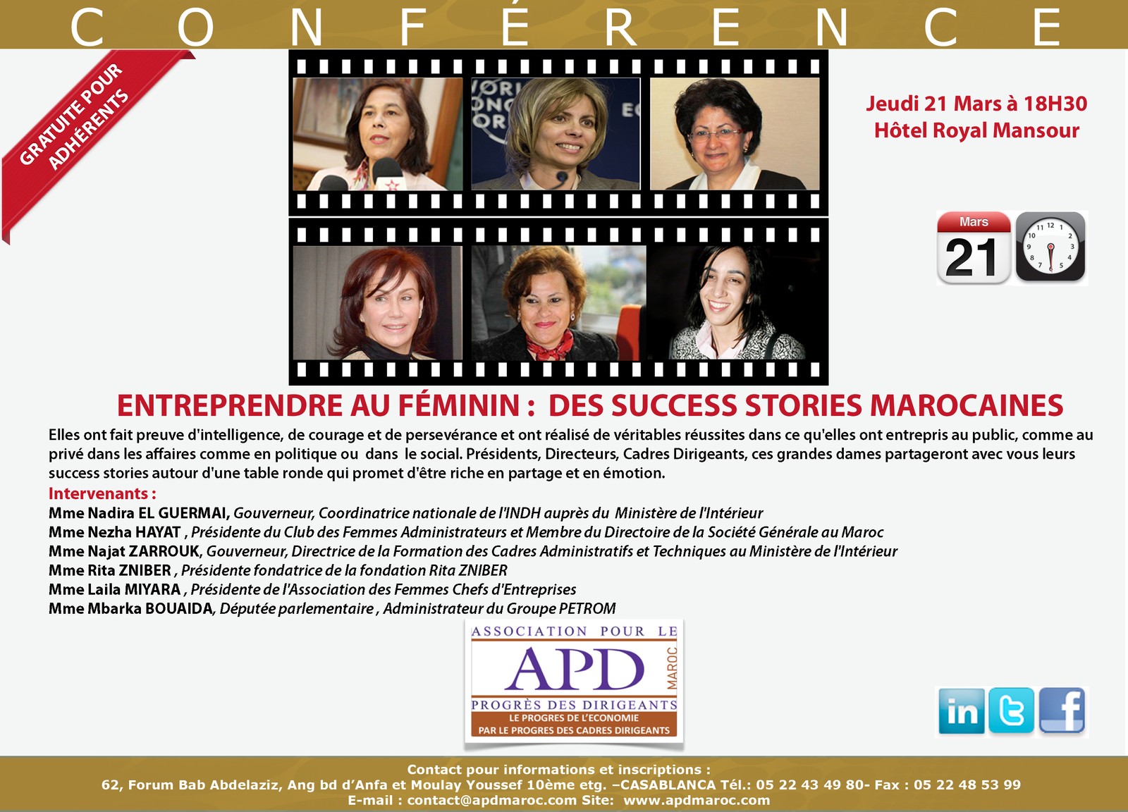 Entreprendre au féminin : des success stories marocaines — annonce officielle APD