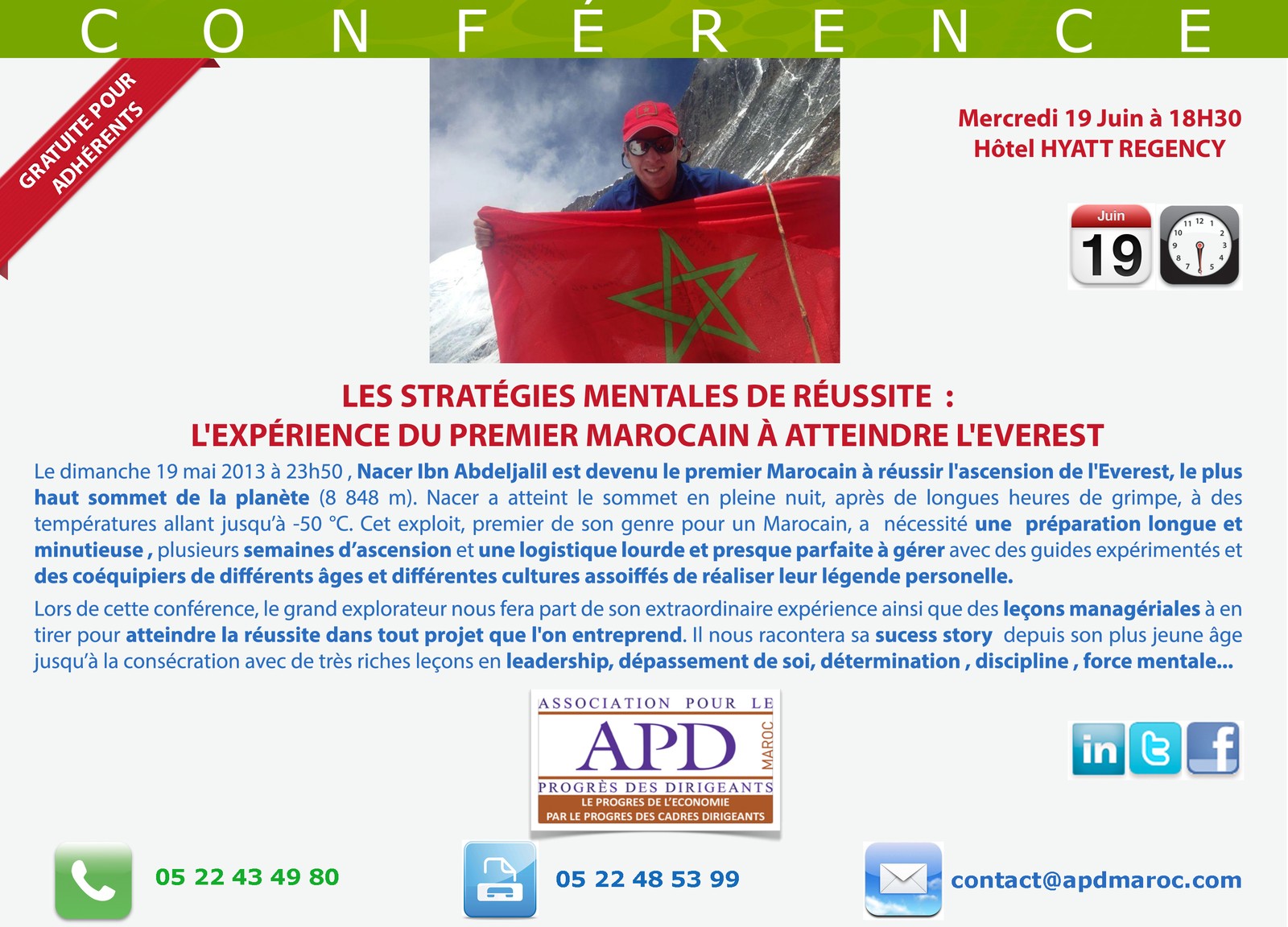 Les stratégies mentales de réussite : l’expérience du premier Marocain à atteindre l’Everest — annonce officielle APD