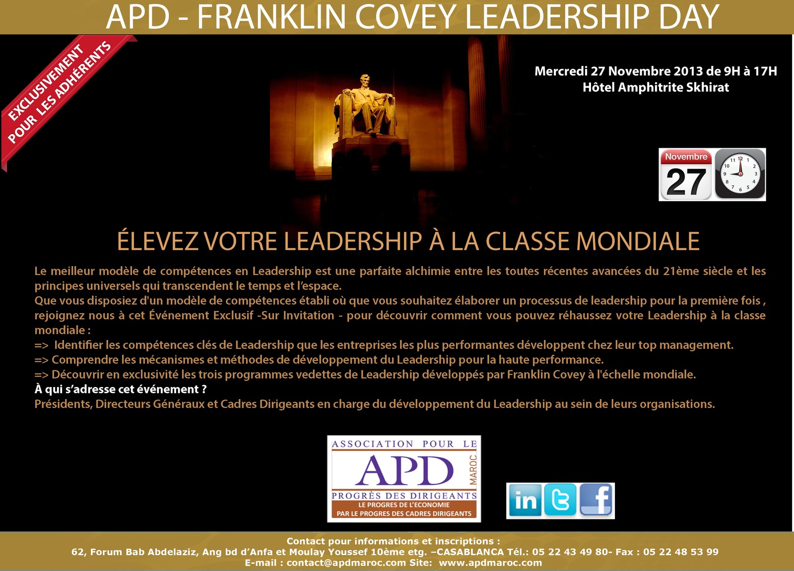 La journée du leadership avec FranklinCovey — annonce officielle APD