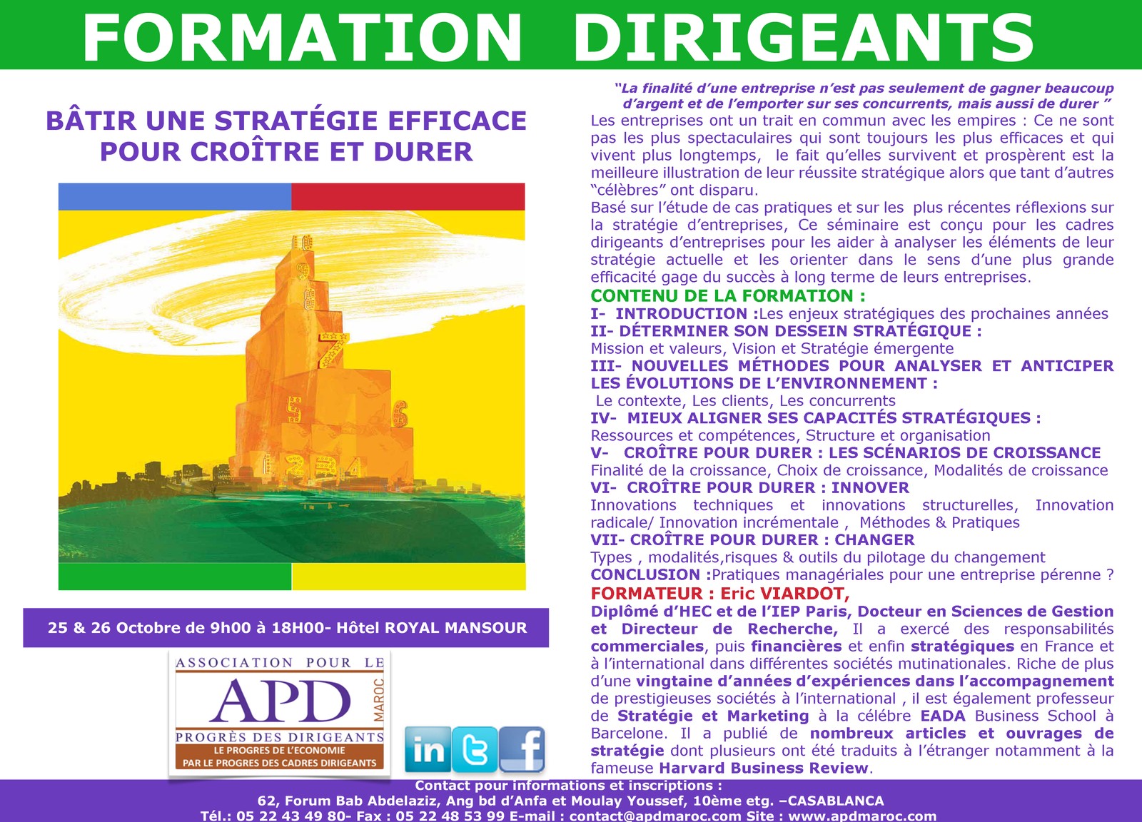 Bâtir une stratégie efficace pour croître et durer — annonce officielle APD