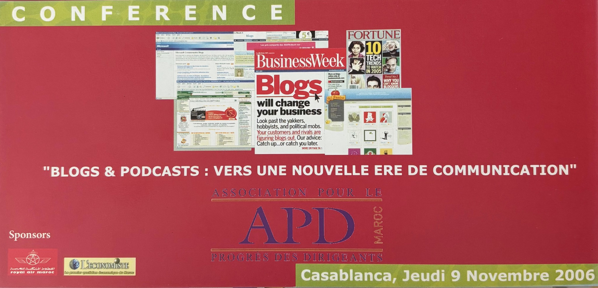 Blogs et podcasts : vers une nouvelle ère de communication — affiche APD de 2006-11-09
