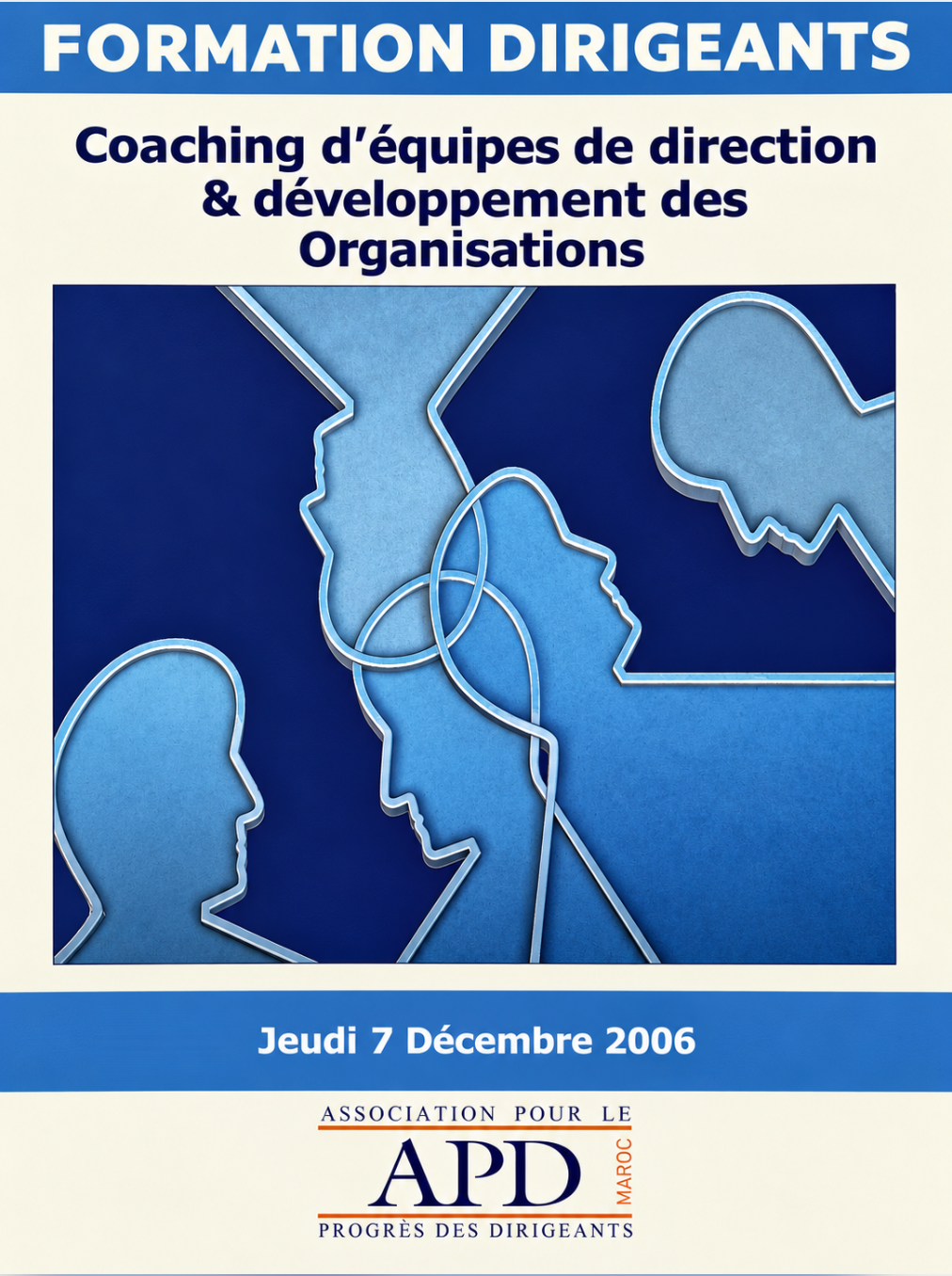 Coaching d’équipes et développement des organisations — affiche APD de 2006-12-07