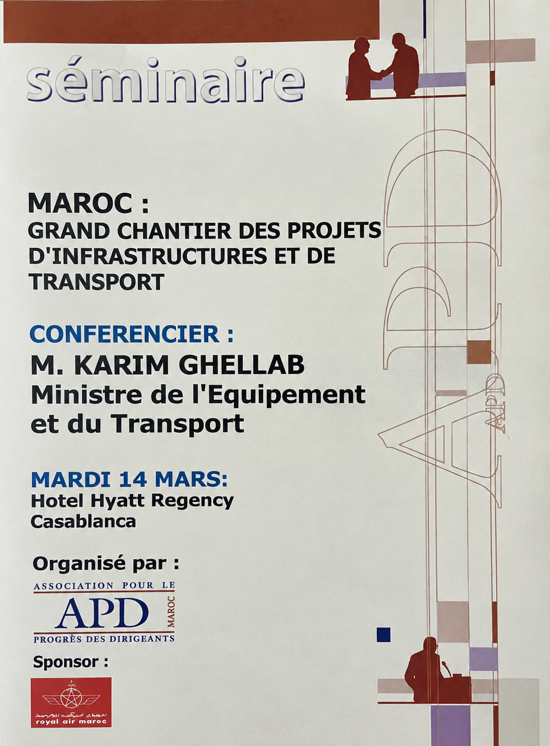 Maroc : grands chantiers des infrastructures et des transports — document historique APD